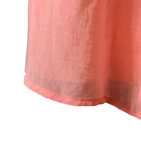 VINTAGE - Orange - silk crepe nightgown - lightweight and semi-transparent Large - Picture 3 of 7